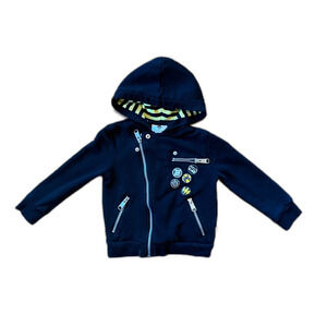Vintage  Harajuku Lovers Gwen Stefani Black Zip Up Hoodie Top  Boys Size 3T